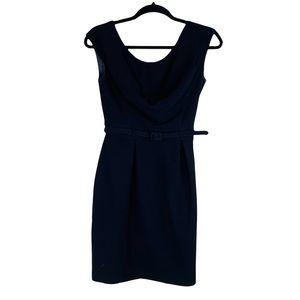 shoshanna Black Belted Sleeveless Dress